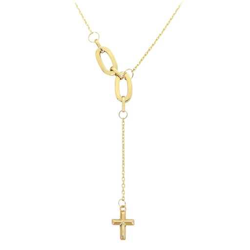 [5657] LINKS AND CROSS NECKLACE.45CM CHAIN.