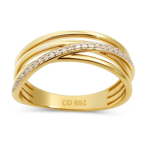 [5992] GOLD AND CZ RING.