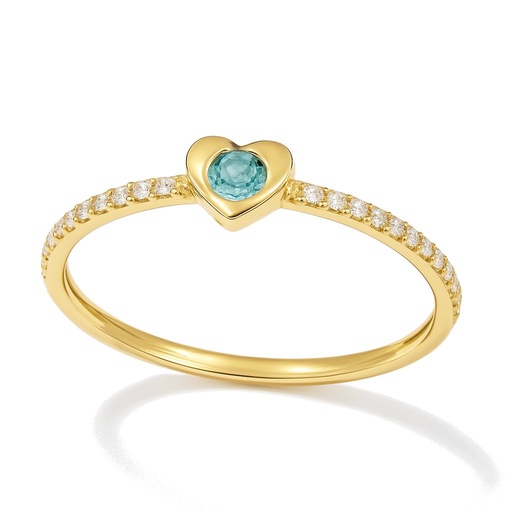 [00001] BLUE CZ HEART RING.