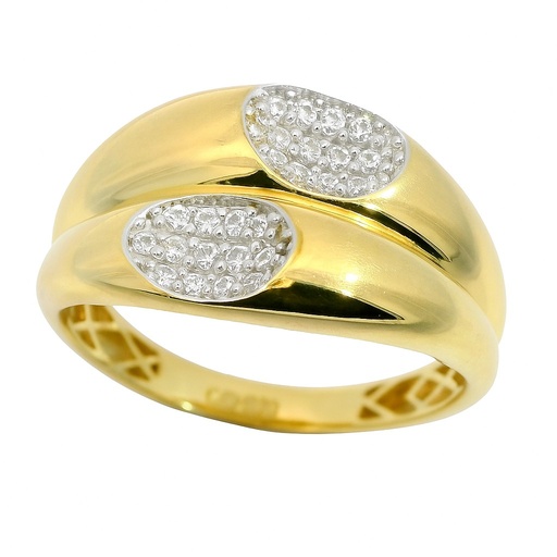 [00007] DOUBLE OVAL CZ RING.12MM.