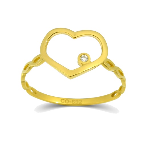 [00011] 9x11MM HEART WITH CZ RING.