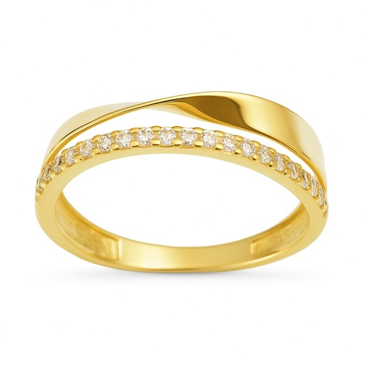 [00022] GOLD RING WITH CZ.