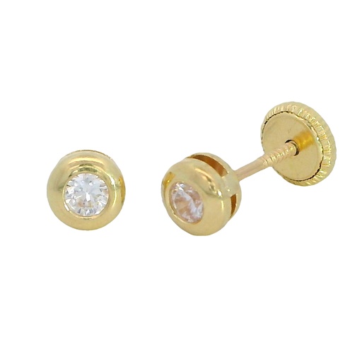[1671] PENDIENTES CHATON CIRCONITA DE 2.5MM.ROSCA.