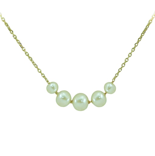 [5671] ROUND FRESHWATER PEARLS NECKLACE.45CM CHAIN.