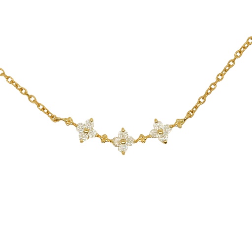 [5666] RENNET CZ NECKLACE.45CM CHAIN.
