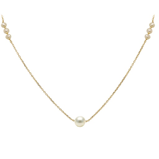[5669] FRESHWATER PEARLS NECKLACE(6 OF 3MM AND 1 OF 5MM)