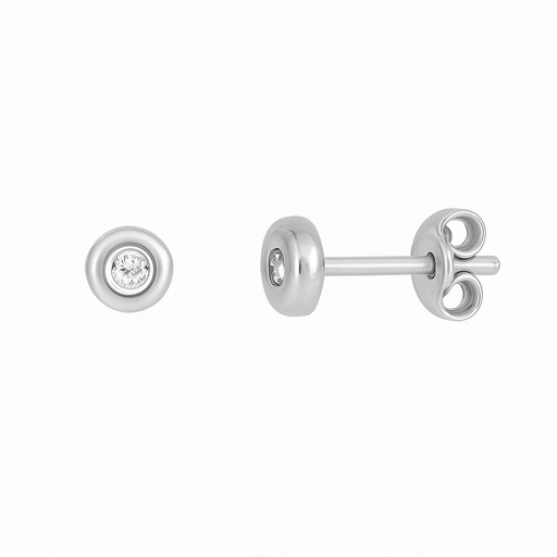 [00089B] PENDIENTES CHATON CIRCONITA DE 2MM.ROSCA.ORO BLANCO.