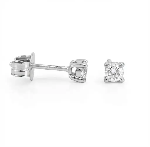 [B4122/0.26B] PENDIENTES GARRA FUNDICION DE 3MM.BRILLANTES H-SI 1. 0.26 CT TW