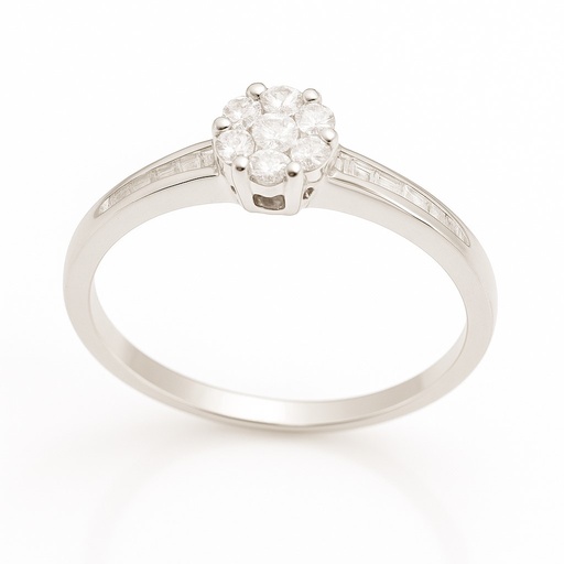 [B4189/0.26] WHITE GOLD DIAMOND RING.QUALITY SI 1 ,COLOR H.0.17 CT TW
