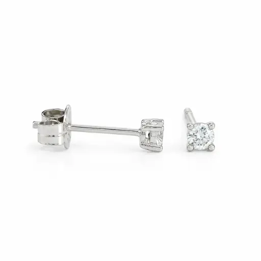 [B4122/0.05B] PENDIENTES GARRA FUNDICION DE 2'5MM.BRILLANTES H-SI 1. 0.05 CT TW