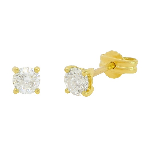 [B4122/0.18] PENDIENTES GARRA FUNDICION 4MM.BRILLANTES H-SI 1. 0.18 CT TW