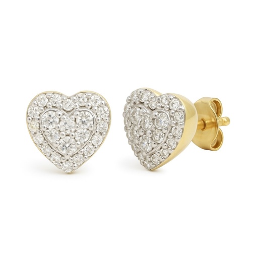 [B4193P/0.21] PENDIENTES BRILLANTES Di 36 RD 0.140 DI 2 RD SI H 0.02 CT DI 6 RD SI H 0.05 CT.0.21 CT TW