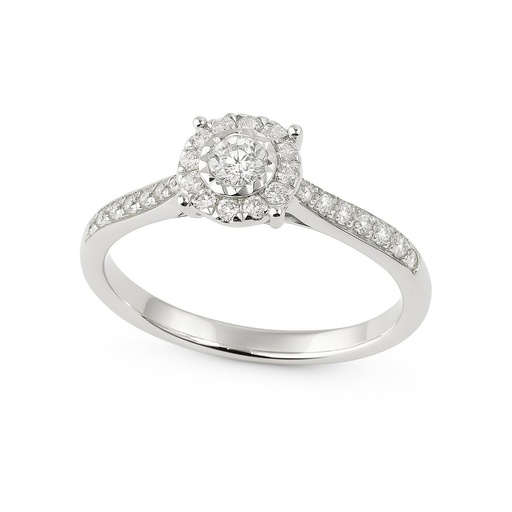 [B4194/0.30] WHITE GOLD DIAMOND RING.QUALITY SI.COLOR H.0.30 CT TW