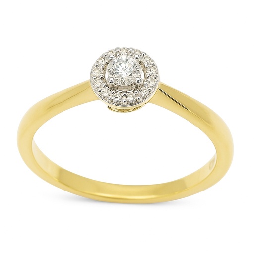 [B4202/0.14] YELLOW GOLD DIAMOND RING.QUALITY SI,COLOR H.0.14 CT TW