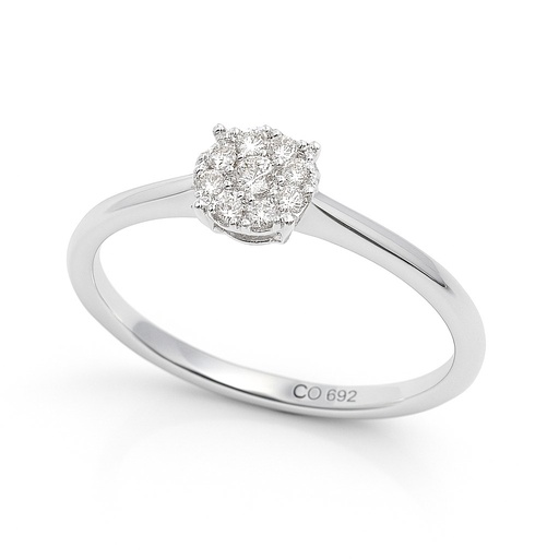 [B4208B/0.15] SORTIJA BRILLANTES DI 1 RD SI H 0.06 DI 9 RD SI H 0.09 CT.0.15CT TW.