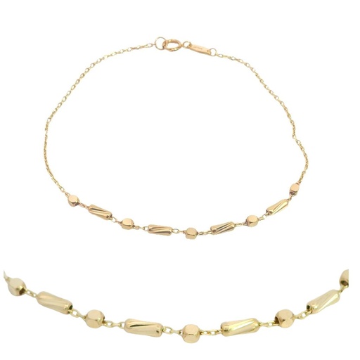 [00103PU] PULSERA BOLAS Y TUBOS.17CM.