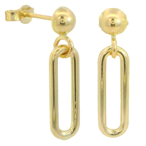 [00110] PENDIENTES MEDIA BOLA Y ESLABON.20MM.