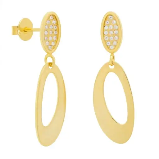 [00142] 23x6MM DANGLING EARRINGS WITH CZ.