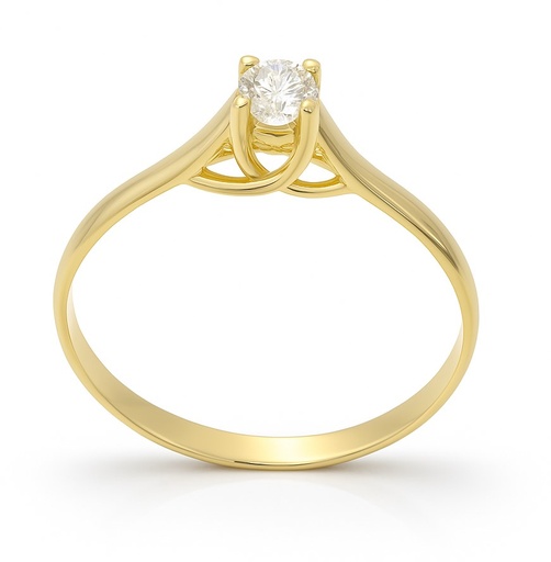 [B4021/17A] SOLITARIO BRILLANTE 3.50MM VS-H 0.17 CT ORO AMARILLO