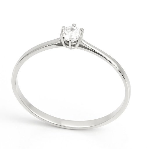 [B4182/11B] SOLITARIO BRILLANTE 3.00MM VS-H 0.11 CT.ORO BLANCO