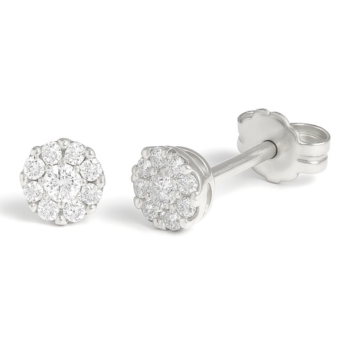 [B4142P/0.15B] PENDIENTES BRILLANTES Di 2 RD 0.06 DI 18 RD SI H 0.09 CT.0.15 CT TW