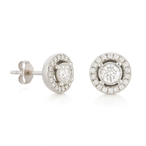 [B4216/0.30B] PENDIENTES BRILLANTES Di 36 RD 0.1 DI 2 RD SI H 0.20 CT.0.30 CT TW