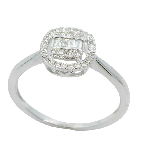 [B4197S/0.16] SORTIJA BRILLANTES DI 4 GB SI H 0.04 DI 28 SC SI H 0.086 4 RD 0.034 CT.0.16 CT TW