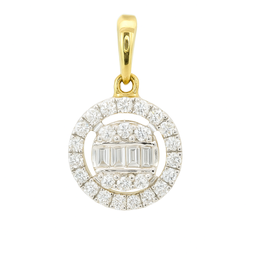 [B4218C/0.16] ROUND DIAMOND PENDANT.QUALITY SI.COLOR H.0.16 CT TW