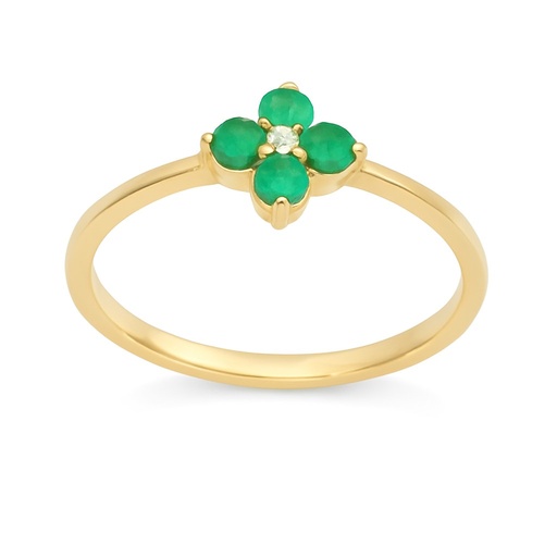 [B4219SE] SORTIJA BRILLANTES DI 1RD 0.01 CT 4 ESMERALDA 0.038 CT TW TW