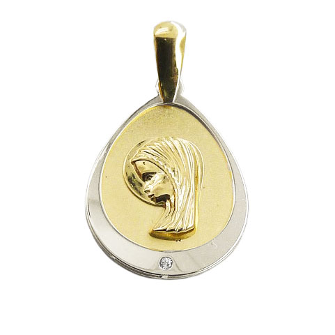 [4678] MEDALLA VIRGEN NIÑA BICOLOR 17MM.