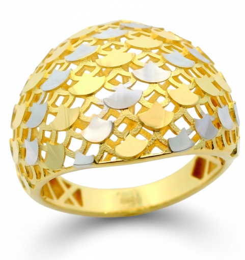 [00190] TWO TONE GOLD LEAVES RING