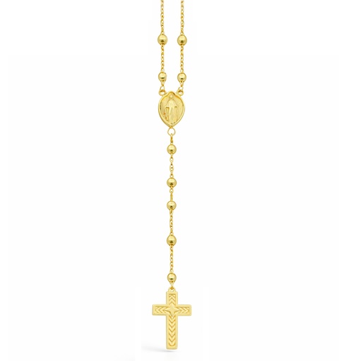 [9K0007] PRAYER BEADS (ROSARY) NECKLACE. 9 KARAT