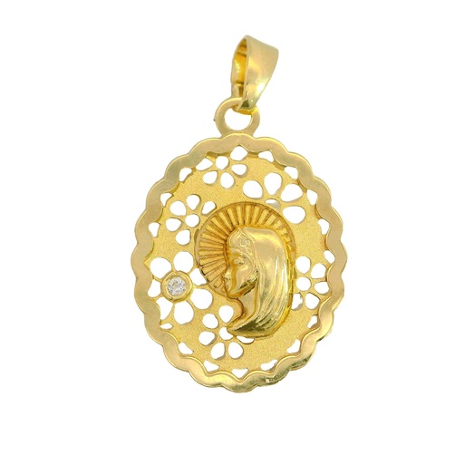 [3374] MEDALLA VIRGEN NIÑA CALADA 15x13 MM  OVAL