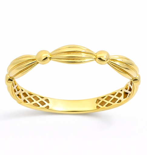 [9K0027] SORTIJA TRENZAS Y BOLAS.9 KILATES