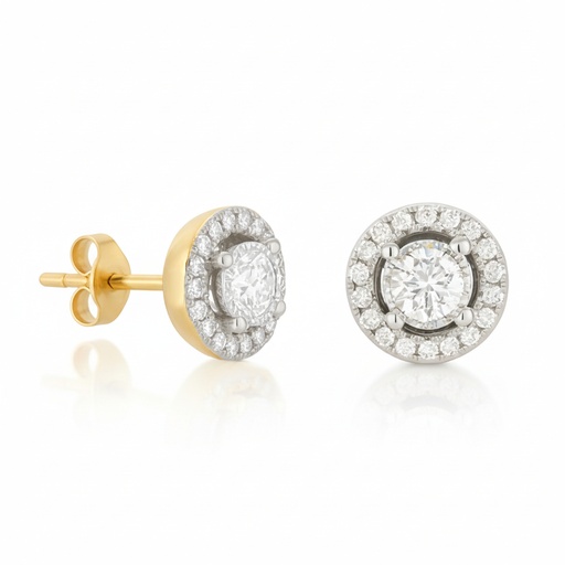[B4216/0.30] PENDIENTES BRILLANTES Di 36 RD 0.1 DI 2 RD SI H 0.20 CT.0.30 CT TW