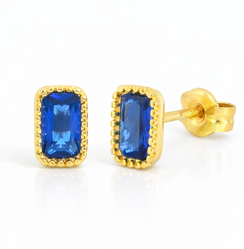 [9K0052Z] 6x4MM NANO SAPPHAIRE STUD EARRINGS