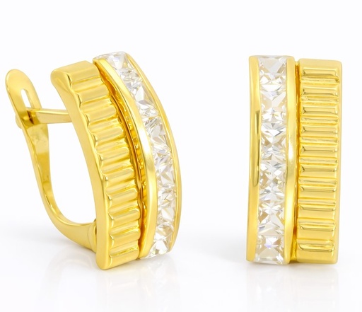 [00204] 13x8MM LEVERBACK EARRINGS WITH CZ