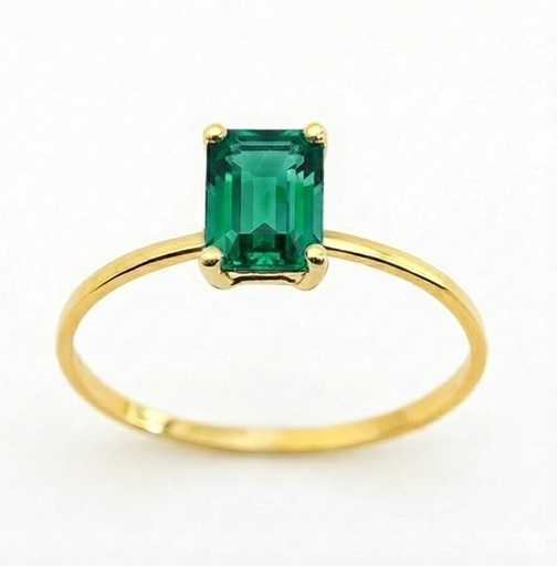 [3974/SE] SORTIJA ESMERALDA NATURAL 7x5MM