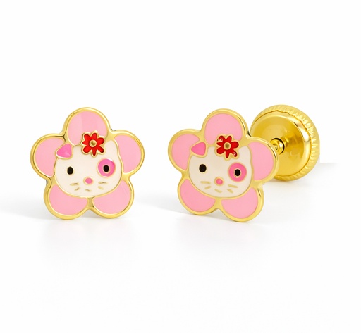 [00217] 6MM ENAMEL KITTY KID EARRINGS.