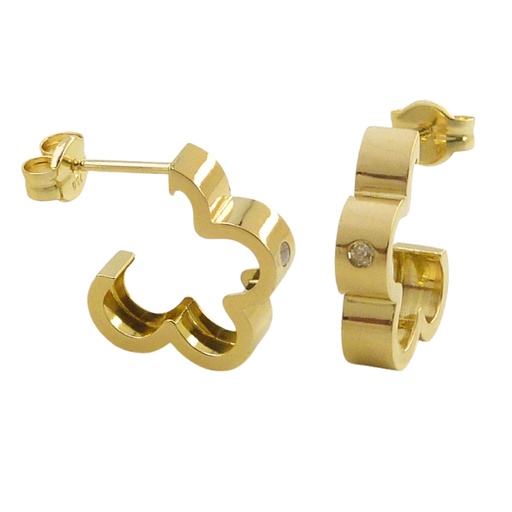 [C4937] 13MM FLOWER HOOP EARRINGS.