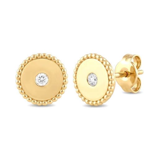 [9K0078] PENDIENTES REDONDOS CON CIRCONITAS .5MM.9 KILATES