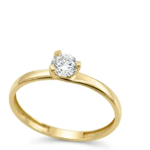 [9K0103] SOLITARIO  CIRCONITA  GARRA DE 5MM.9KILATES