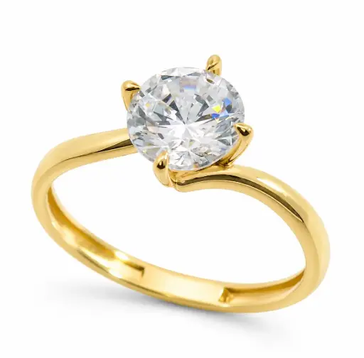 [9K0106] SOLITARIO CIRCONITA REDONDA 8MM.9KILATES