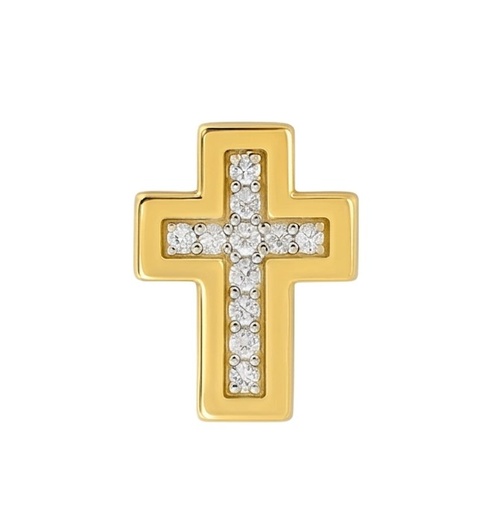 [B4185C/0.04] 10x7MM DIAMOND CROSS PENDANT.QUALITY SI.COLOR H.0.044 CT TW