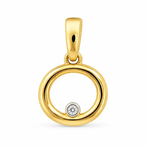 [B4228] COLGANTE REDONDO 1 BRILLANTE DE  0.003 CT.11MM(14MM CON LA REASA)
