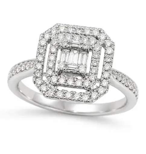 [B4230/0.50] SORTIJA BRILLANTES DI 54 RD SI H 0.32 DI 10 RD SI H 0.09 DI 2GB0.02 DI 3GB 0.08 CT