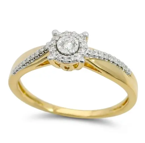 [B4247/0.13] H SI DIAMONDS RING.0.13 CT TW .TWO TONE GOLD