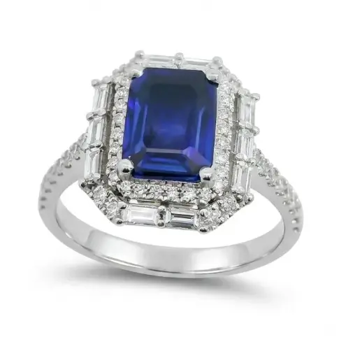 [B4249Z/0.55] SORTIJA 1 ZAFIRO 1.52CT Y BRILLANTES 0.55 CT TW