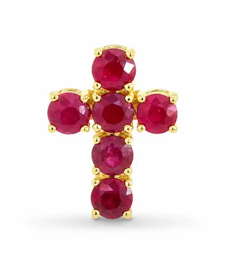 [00230R] CRUZ 12x9MM CON 6 RUBIES 0.92 CT TW