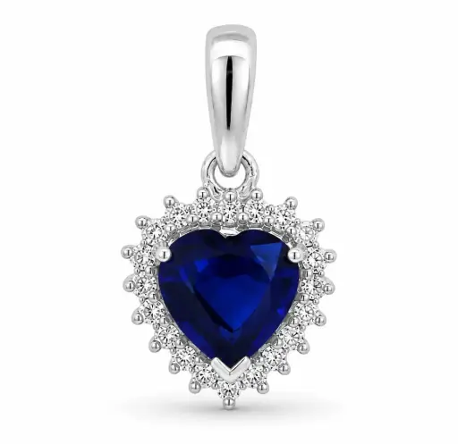 [B4251/CZB] COLGANTE CORAZON 20RD SI 0.06 1 ZAFIRO 0.51 CT